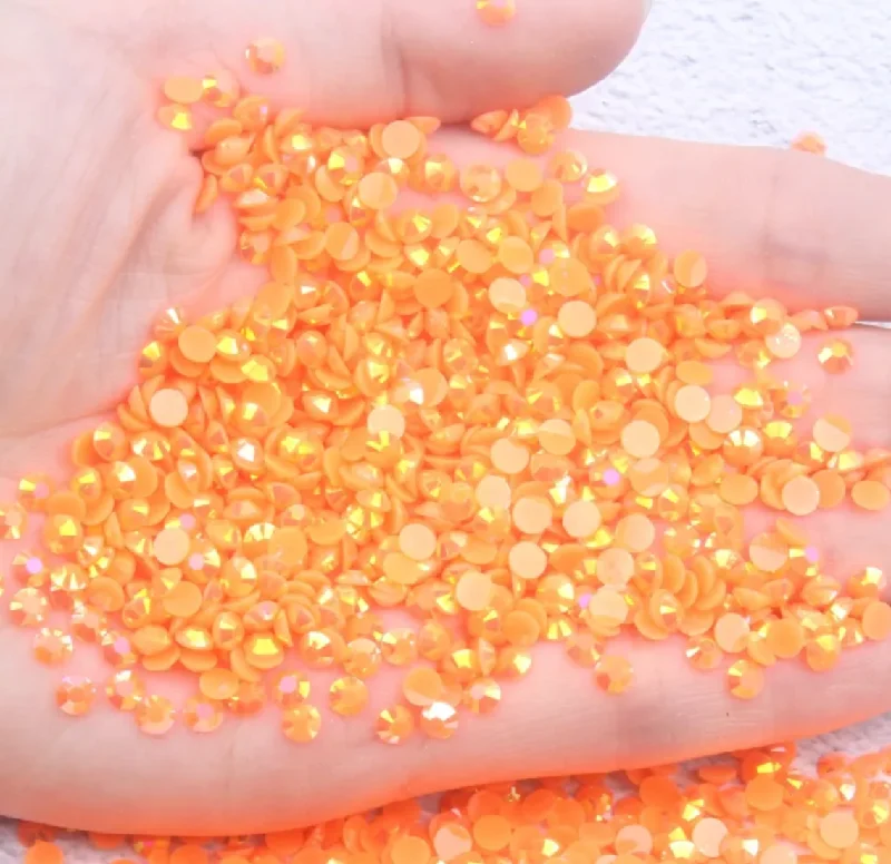 Nail rhinestone street style-Neon Orange - AB Jelly Rhinestones