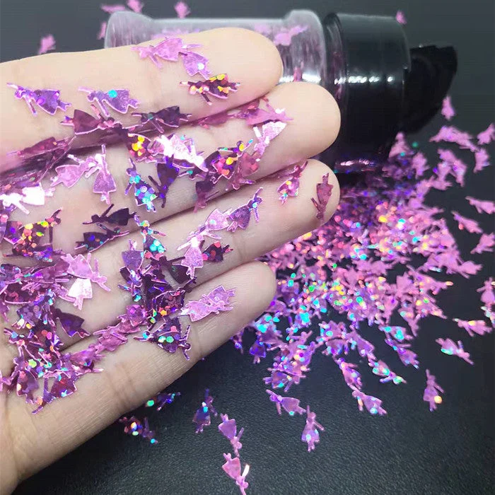 Nail art decoration online-Dancing Girl Glitter Shaped 4*10mm  animation cartoon dancing princess shape DIY manual crystal mud filling Nail Art Flowers