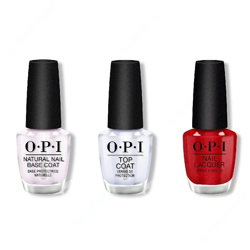 nail polish lightning flash-OPI - Nail Lacquer Combo - Base, Top & A Little Guilt Under The Kilt 0.5 oz - #NLU12