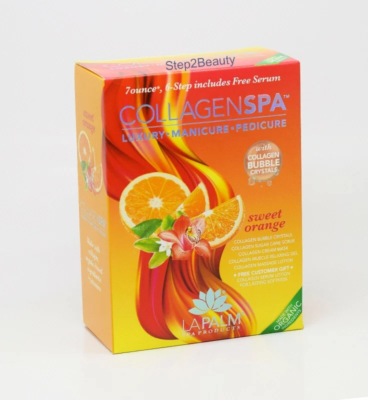 nail repair for sunny days-Lapalm Collagen Spa Manicure - Pedicure Kit - SWEET ORANGE