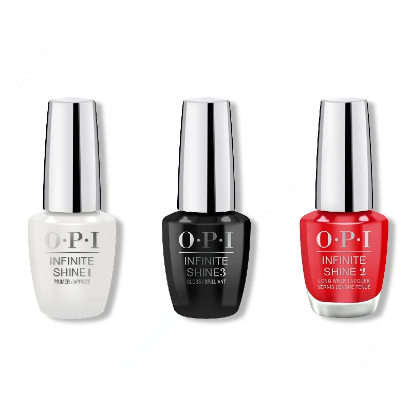 nail polish superhero red-OPI - Infinite Shine Combo - Base, Top & Unequivocally Crimson - #ISL09