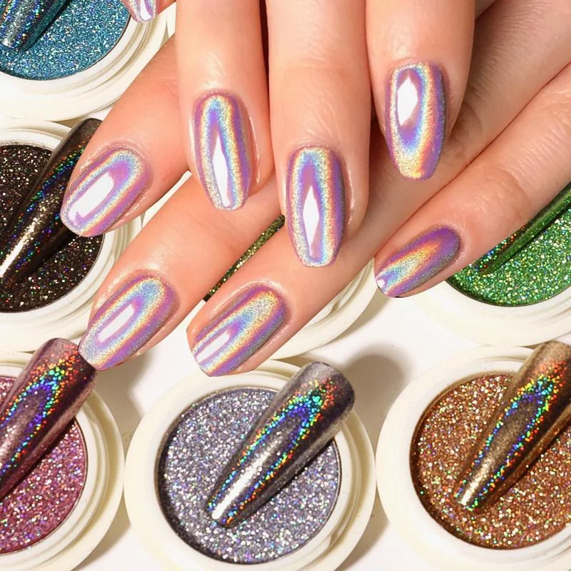 Nail art decoration jazz-6 Color Solid Laser Powder for Nail Art Decorations Holographic Nails Glitter Dust 1961