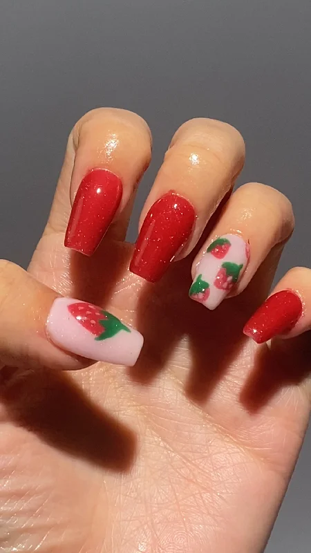 nail repair for chefs-Sweet Strawberry Sparkle