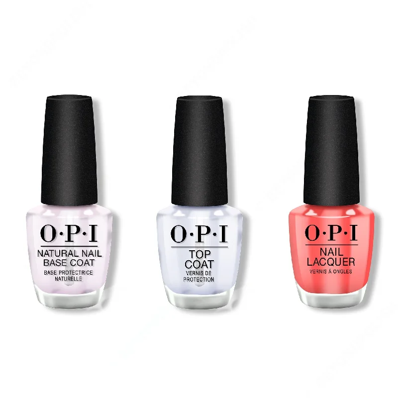 nail polish copper tones-OPI - Nail Lacquer Combo - Base, Top & Hot & Spicy 0.5 oz - #NLH43