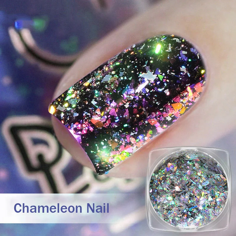 Nail art decoration allergy-free-Nail Art Chameleon Aurora Laser Glitter Powder Flakes 1039