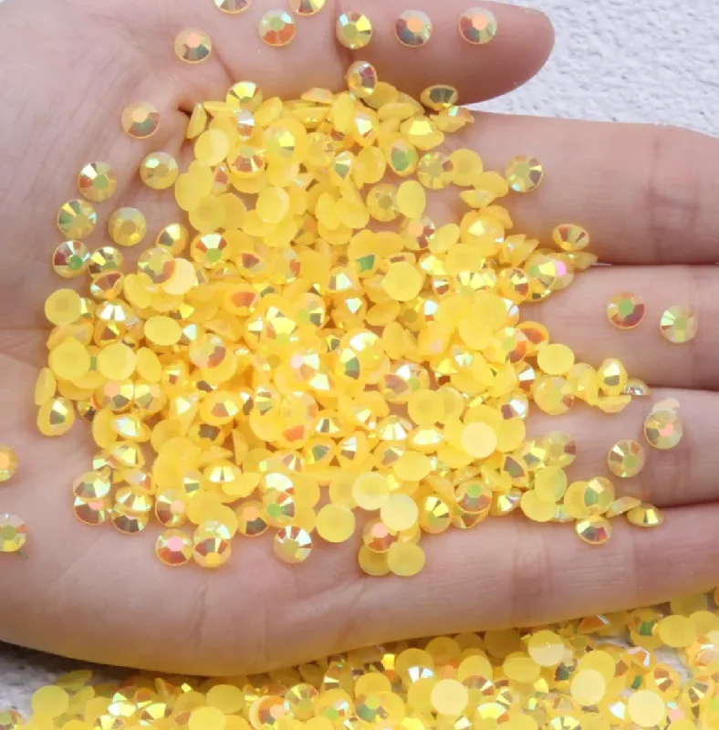 Nail rhinestone essentials list-Sunflower Yellow - AB Jelly Rhinestones