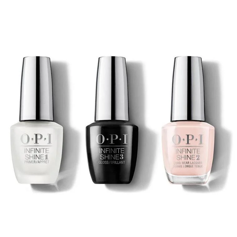 nail polish dark academia-OPI - Infinite Shine Combo - Base, Top & You're Blushing Again 0.5 oz - #ISL46