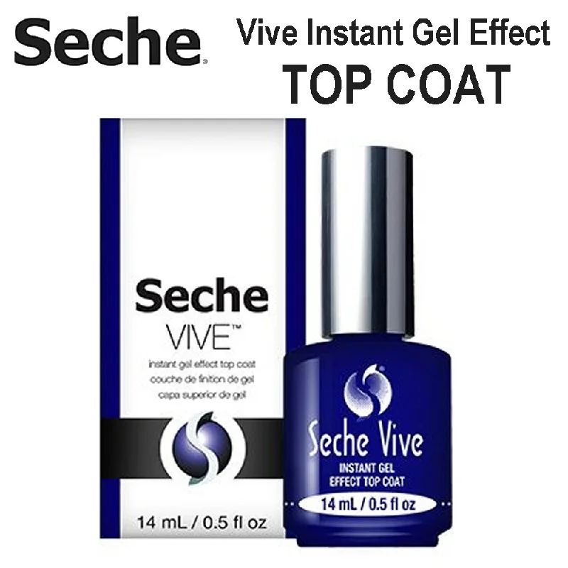 nail polish bronze glow-Seche Vive Instant Gel Effect Top Coat, 05 oz