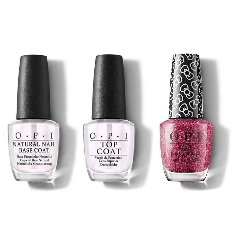 nail polish plum purple-OPI - Nail Lacquer Combo - Base, Top & Dream In Glitter 0.5 oz - #HRL14