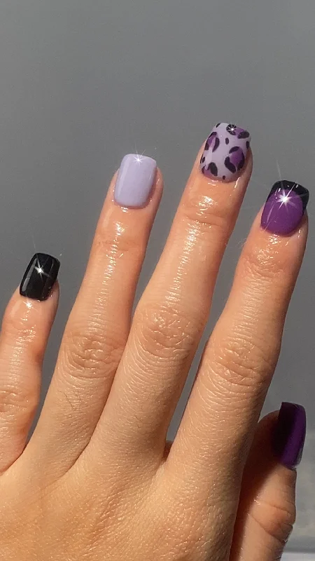 nail repair for professionals-Violet Leopard Print