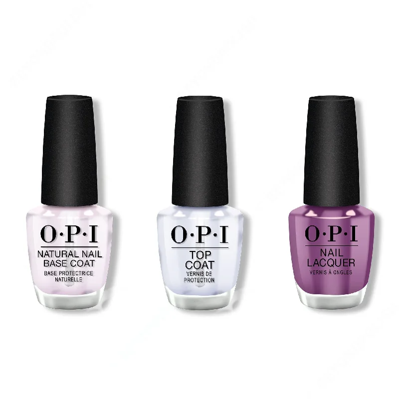 nail polish diamond shine-OPI - Nail Lacquer Combo - Base, Top & I Manicure for Beads 0.5 oz - #NLN54