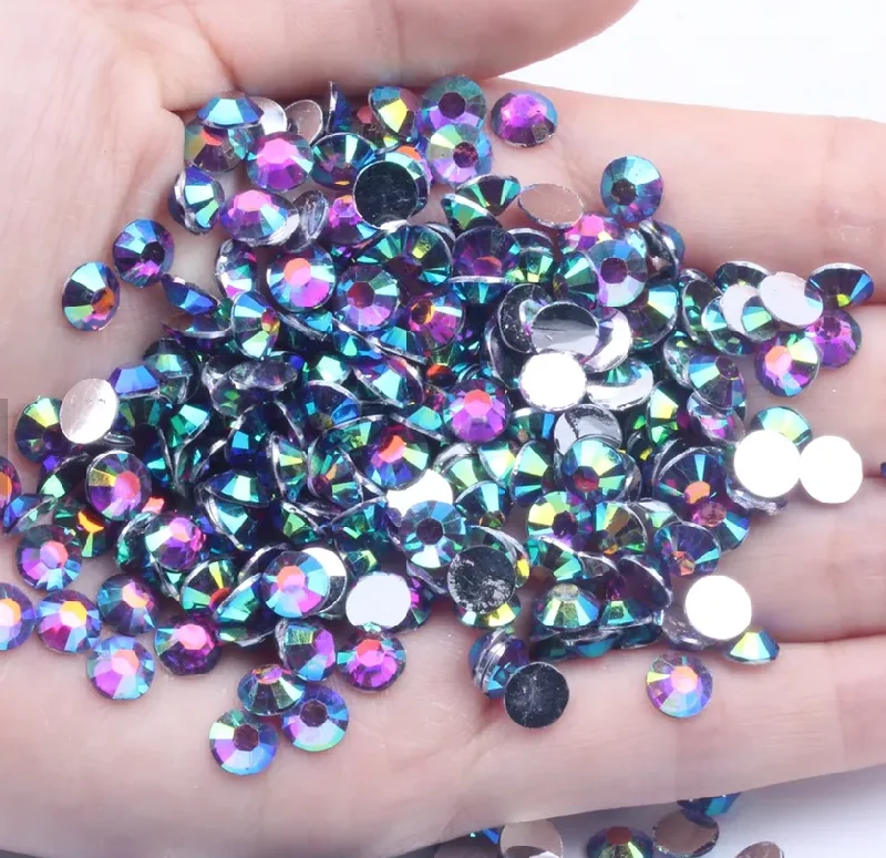 Nail rhinestone TikTok ideas-Galaxy Purple - AB Rhinestones