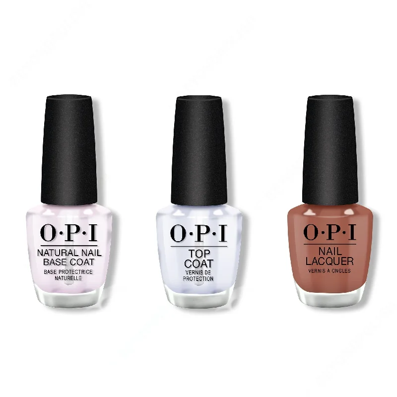 nail polish marble effect-OPI - Nail Lacquer Combo - Base, Top & Chocolate Moose 0.5 oz - #NLC89