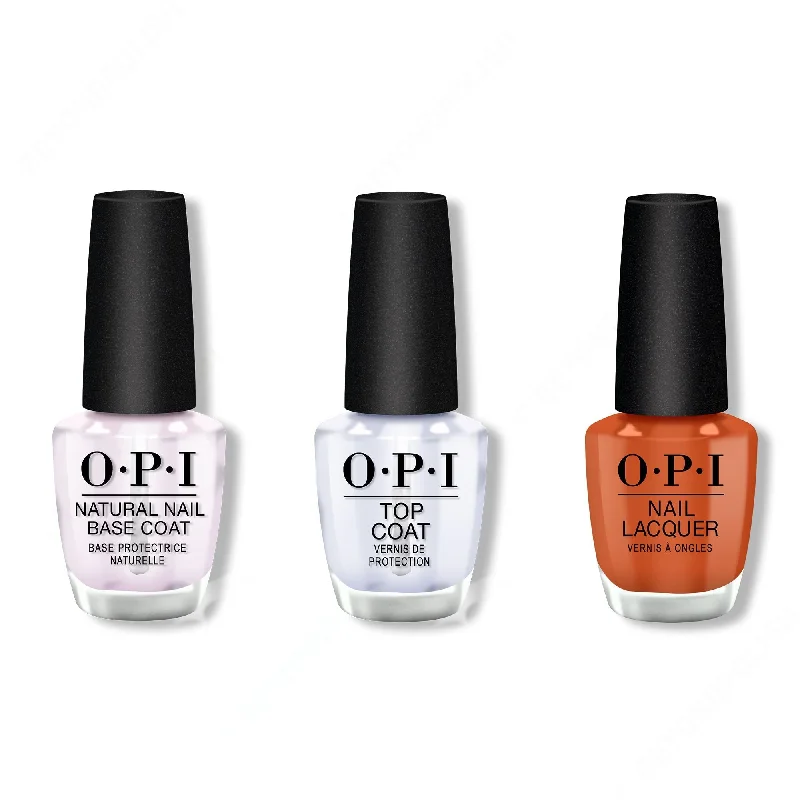 nail polish vegan-OPI - Nail Lacquer Combo - Base, Top & My Italian Is A Little Rusty 0.5 oz - #NLMI03