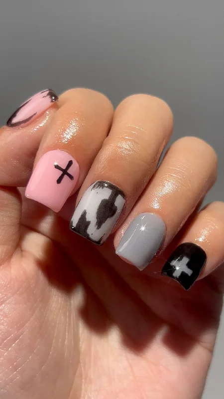 nail repair for folk dance-Sweety Gothic Flame Cross