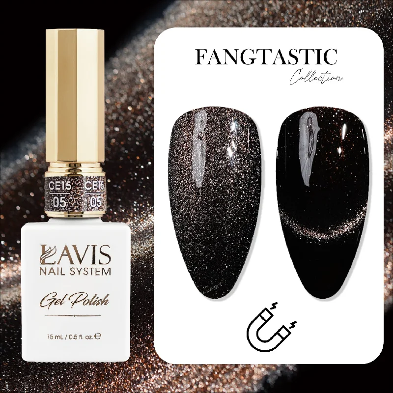 Nail art decoration dip powder-LAVIS Cat Eyes CE15 - 05 - Gel Polish 0.5 oz - Fangtastic Collection