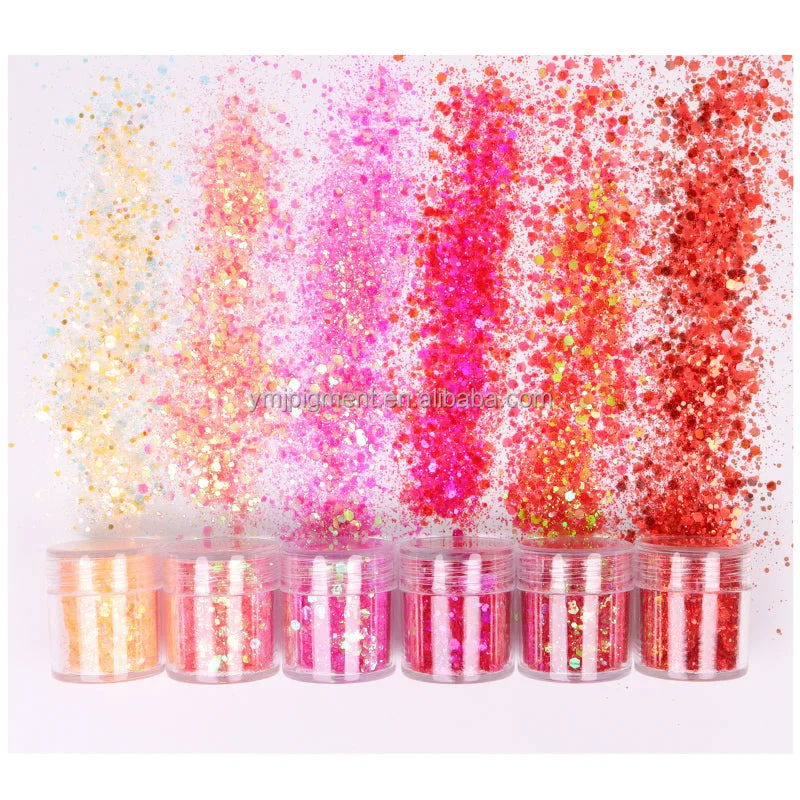 Nail art decoration boutique-Bulk Crafts Glitter Color Flakes Flash Powder Chunky Shimmer Body Eye Glitters Nail Arts Polyester Indoor Christmas Decoration