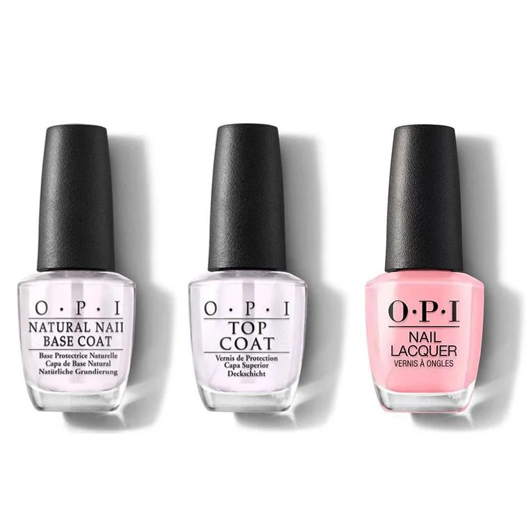 nail polish glitter bomb-OPI - Nail Lacquer Combo - Base, Top & I Think In Pink 0.5 oz - #NLH38