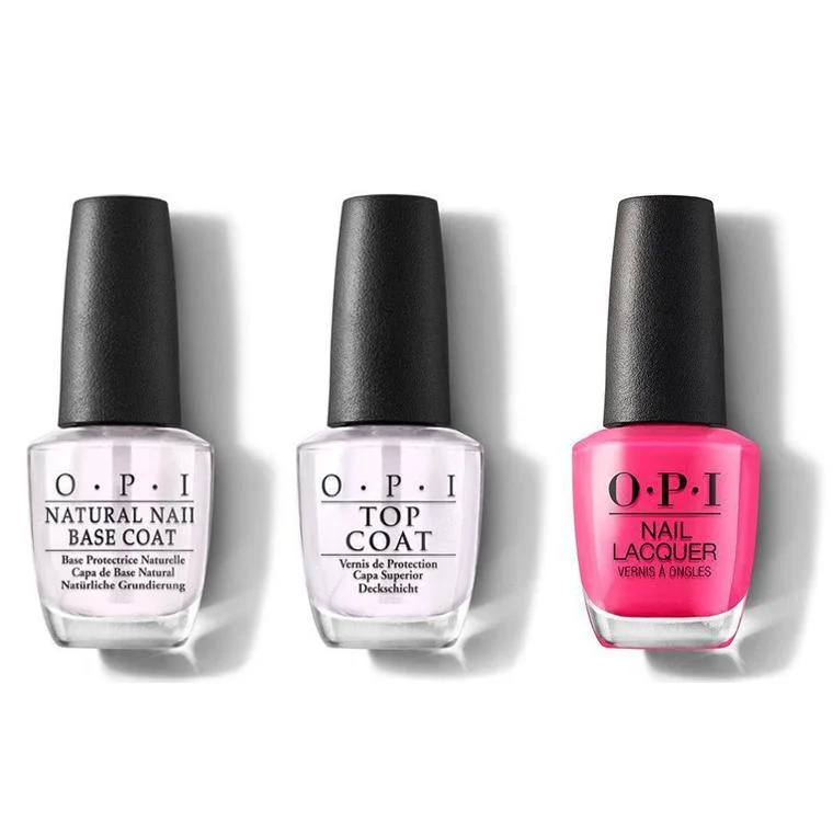 nail polish summer shades-OPI - Nail Lacquer Combo - Base, Top & V-I-Pink Passes 0.5 oz - #NLN72