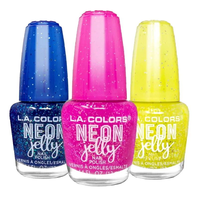 nail polish rainbow colors-LA Colors Neon Jelly Nail Polish 0.44oz