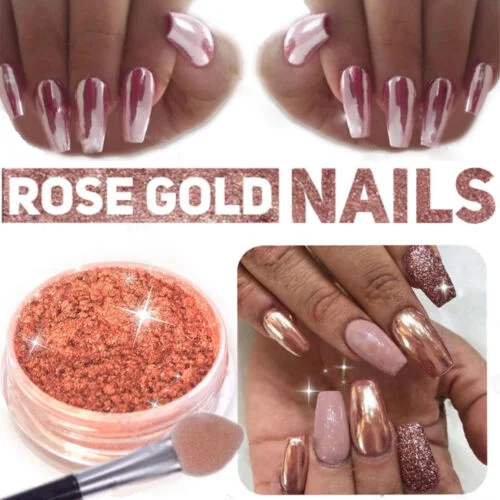 Nail art decoration guide-Rose Gold Nail Mirror Powder Glitter Chrome Powder Nail Art Decoration 0553