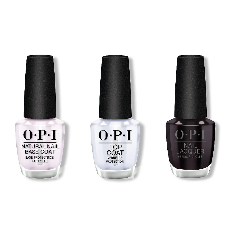 nail polish floral designs-OPI - Nail Lacquer Combo - Base, Top & Lincoln Park After Dark 0.5 oz - #NLW42