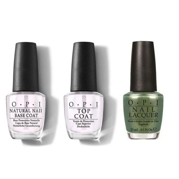 nail polish spring collection-OPI - Nail Lacquer Combo - Base, Top & Visions of Georgia Green 0.5 oz - #NLC93