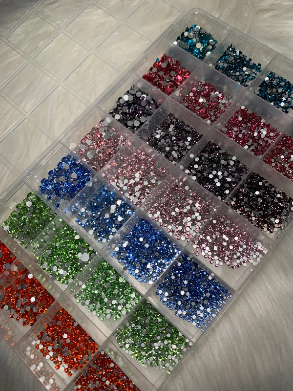 Nail rhinestone music notes-Colorful variety mixed box