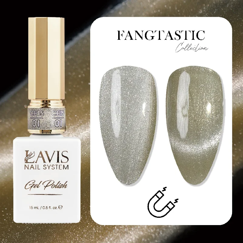 Nail art decoration adults-LAVIS Cat Eyes CE15 - 01 - Gel Polish 0.5 oz - Fangtastic Collection