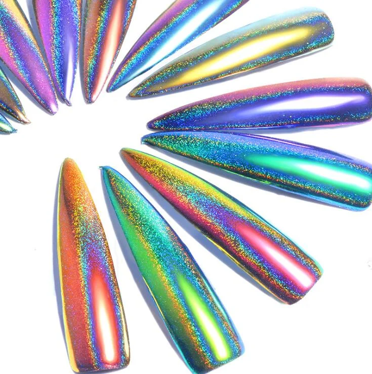 Nail art decoration professional-grade-Peacock Holographic Pigment Mirror Chrome Powder 0.2g Dust 0678