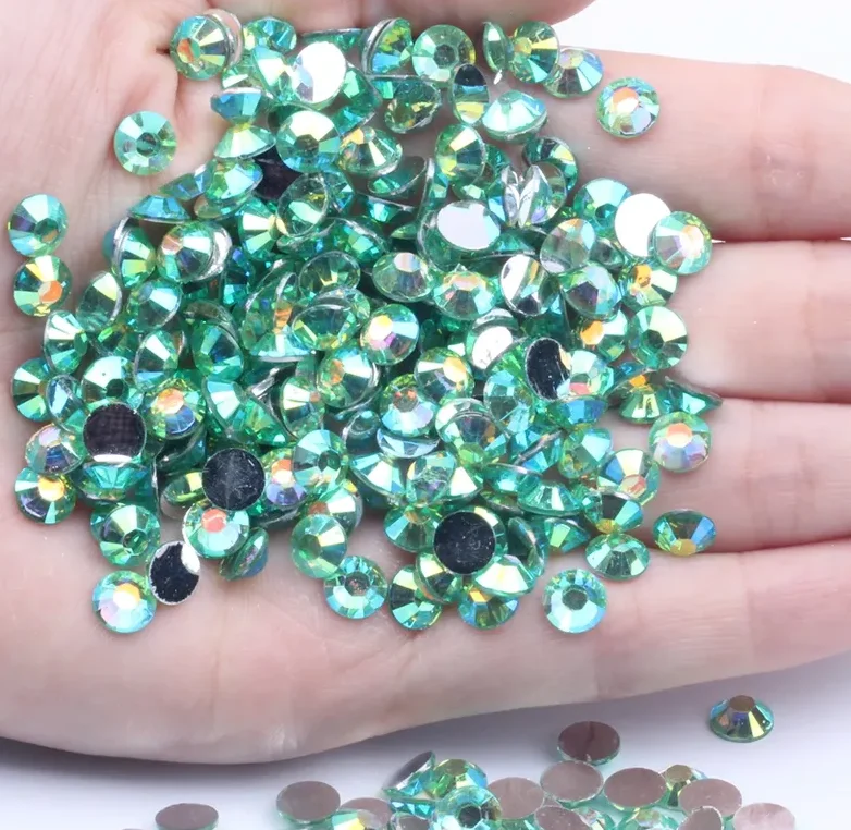 Nail rhinestone tailored looks-Galaxy Green - AB Rhinestones