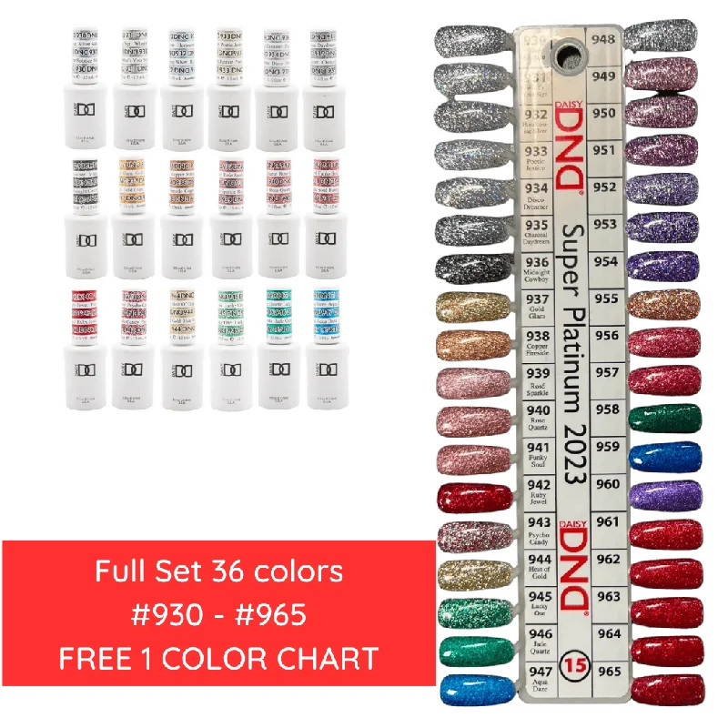 nail polish zodiac signs-DND15 Collection #15 Supper Platinum GEL ONLY (Full Set 36 Colors #930 - #965)