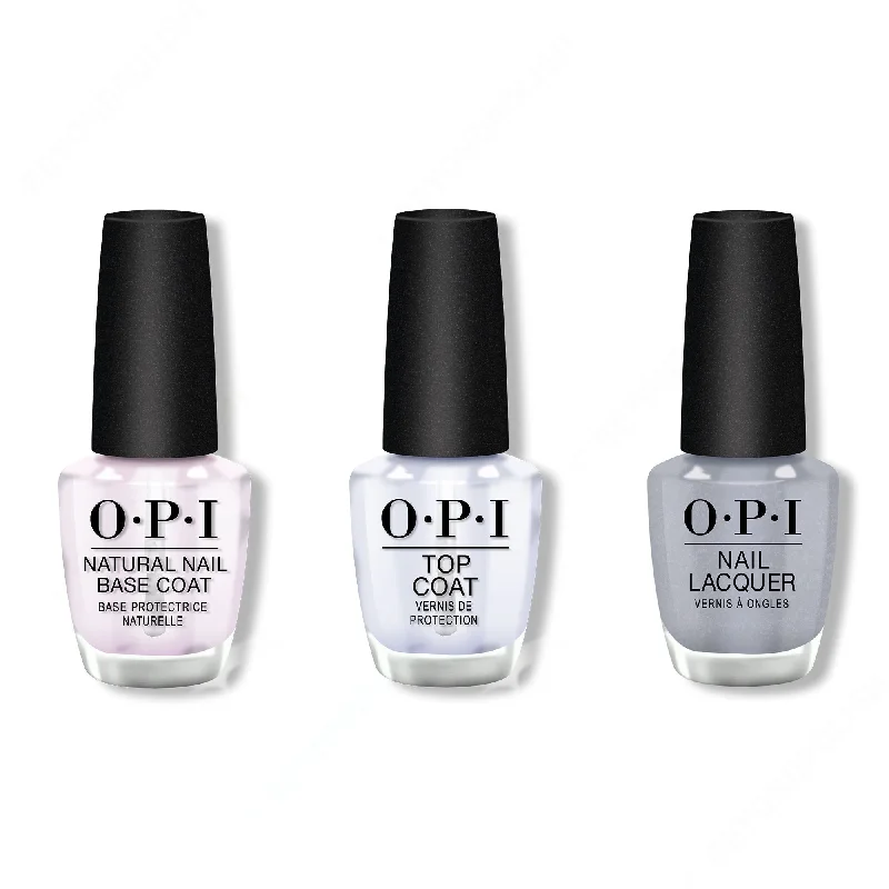 nail polish shimmer-OPI - Nail Lacquer Combo - Base, Top & OPI Nails The Runway 0.5 oz - #NLMI08