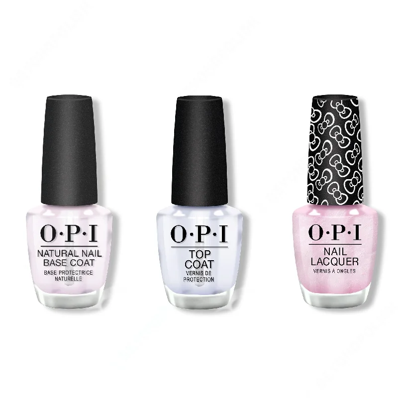 nail polish rainbow arch-OPI - Nail Lacquer Combo - Base, Top & A Hush Of Blush 0.5 oz - #HRL02