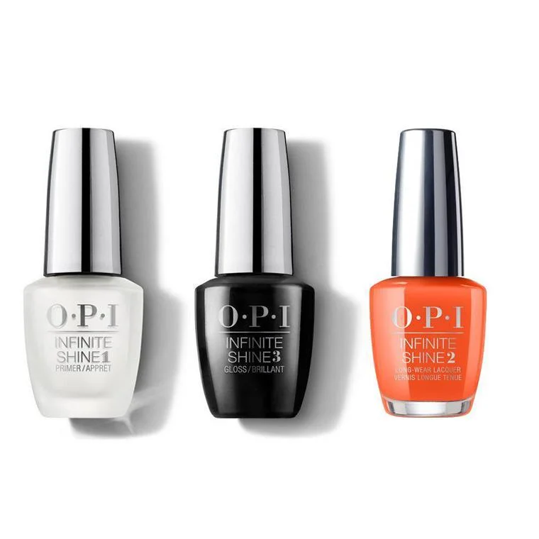 nail polish marshmallow white-OPI - Infinite Shine Combo - Base, Top & Santa Monica Beach Peach - #ISLD39