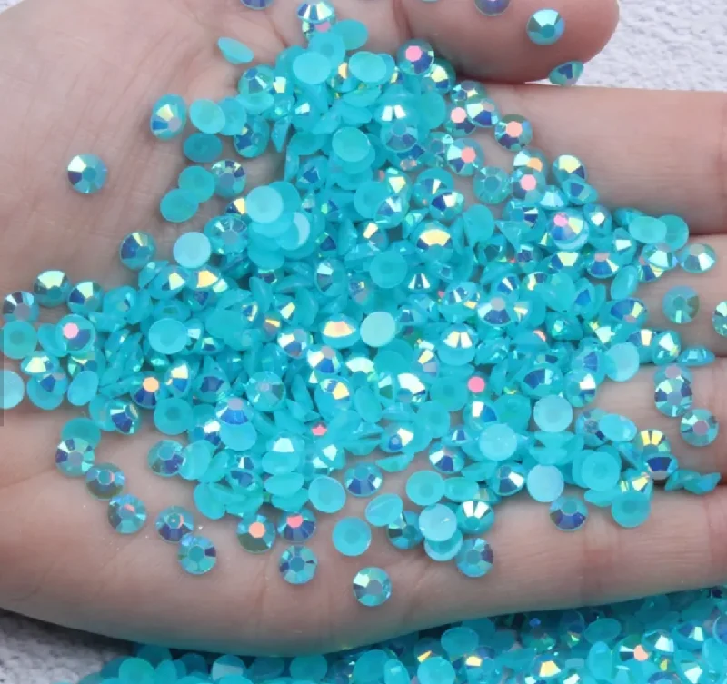 Nail rhinestone deals today-Aqua - AB Jelly Rhinestones