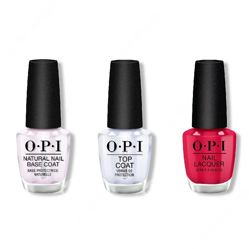 nail polish breathable-OPI - Nail Lacquer Combo - Base, Top & OPI By Popular Vote 0.5 oz - #NLW63