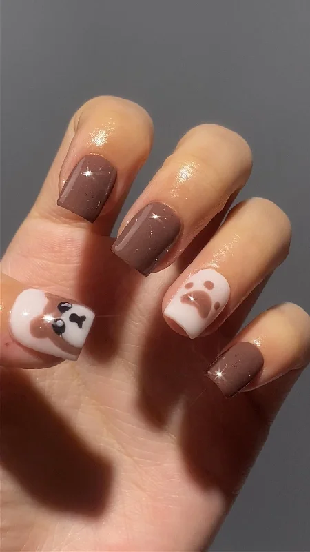 nail repair for events-Autumn Brown Bear