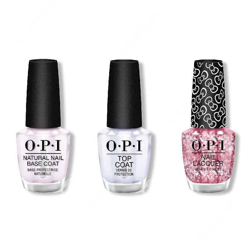 nail polish abstract art-OPI - Nail Lacquer Combo - Base, Top & Born To Sparkle 0.5 oz - #HRL13